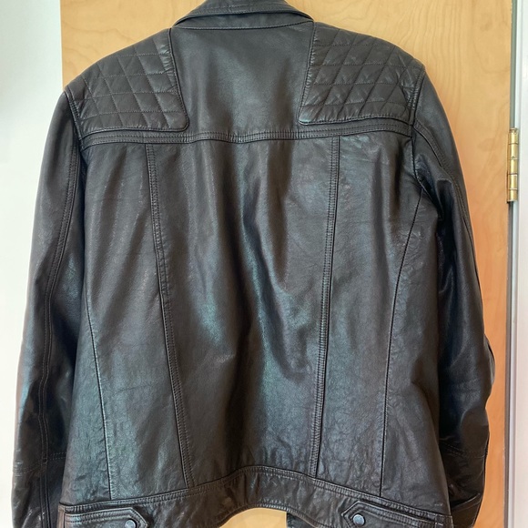 AllSaints mens Kushiro Leather Biker Jacket (Small) - Picture 2 of 7